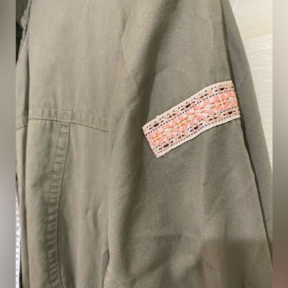 Anthropologie Army Green Chore Barn Jacket Funnel Neck Oversized Size X-Small - Picture 9 of 15